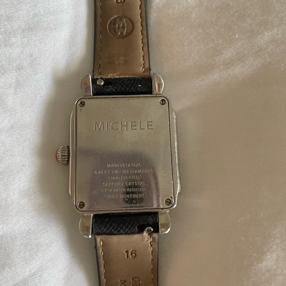 Michelle diamond deco 16 watch with four extra bands main image 5